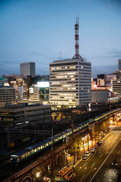 Fond de rue de tokyo moderne