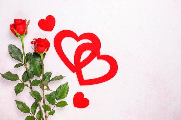 Fond de Saint Valentin, carte de Saint Valentin avec des roses