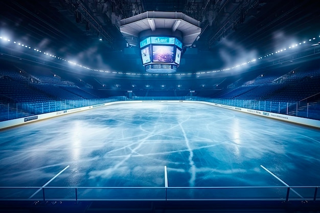 fond de stade de hockey sur glace. Salle de sports d'hiver