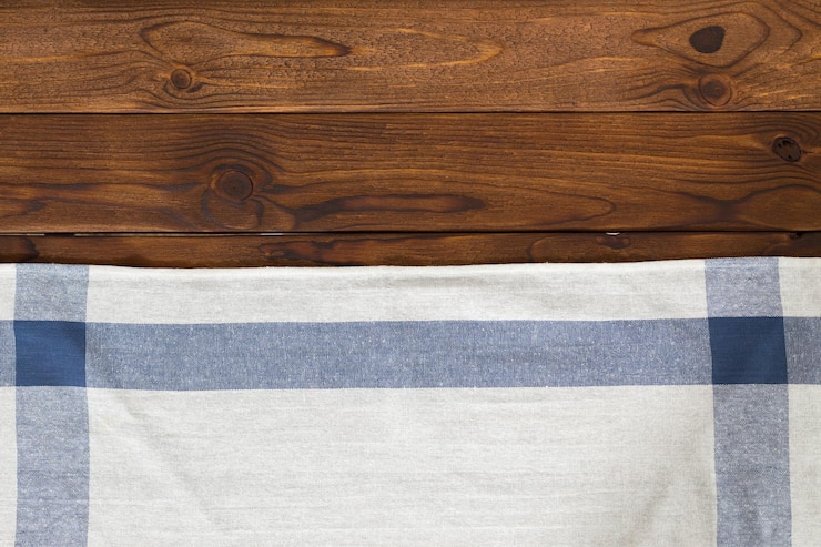 Photo gratuit fond avec table en bois vide avec nappe