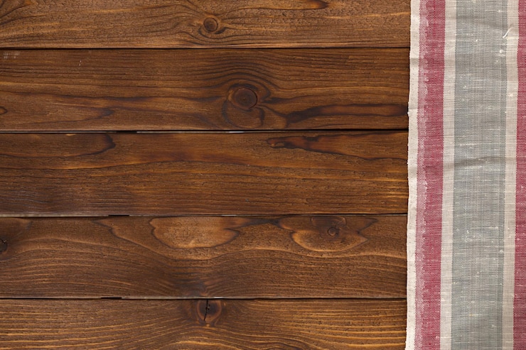 Photo gratuit fond avec table en bois vide avec nappe