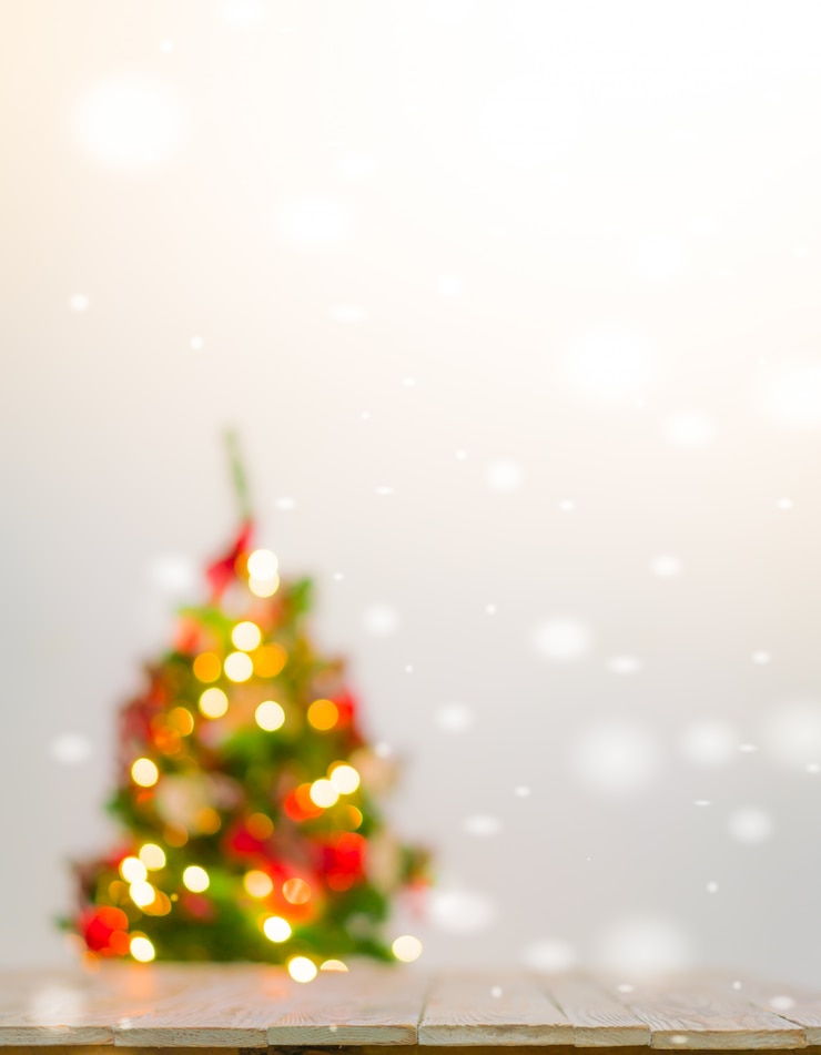 Photo gratuit fond de table de noël avec des décorations