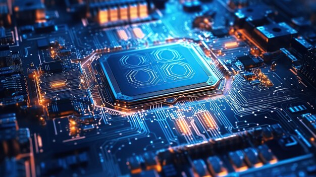 fond de la technologie numérique futuriste abstraite carte mère de CPU