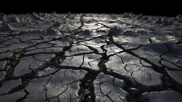 Fond de texture d'asphalte fissuré Image générée par Ai