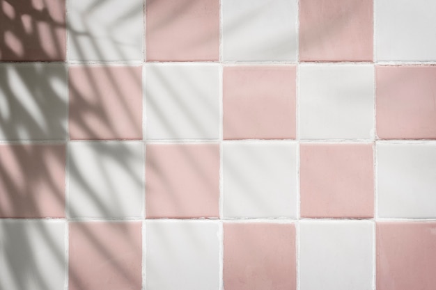 Photo gratuite fond texturé carreaux rose et blanc pastel