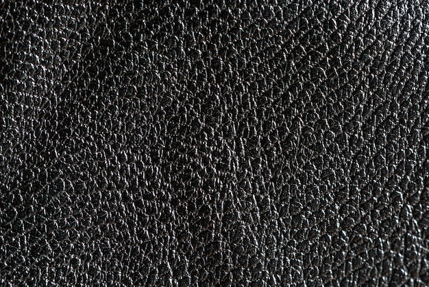 Fond texturé en cuir noir rugueux