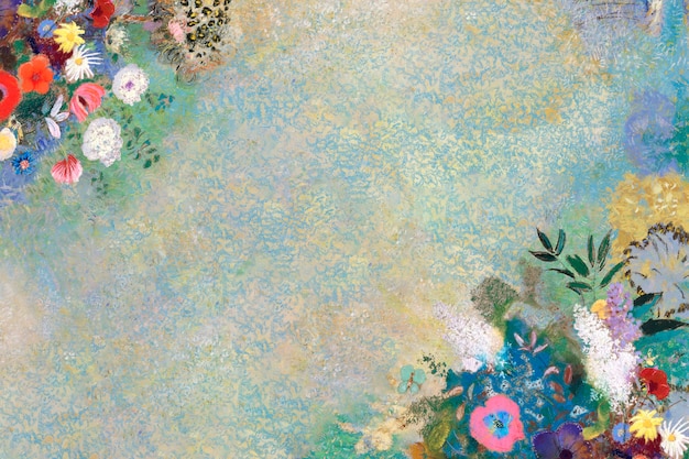 Fond texturé mur floral bleu