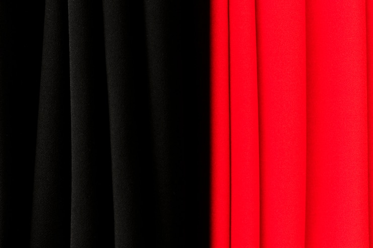 Photo gratuit fond de texture rideau rouge et noir