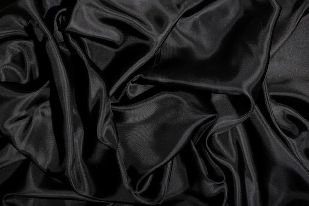 Fond De Texture De Tissu En Soie Noire