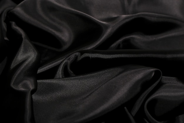 Fond de texture de tissu en soie noire