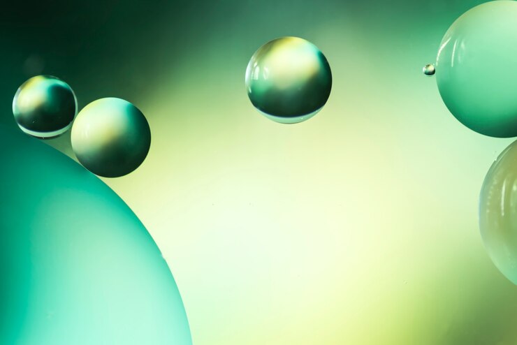 Photo gratuit fond vert abstrait avec des bulles