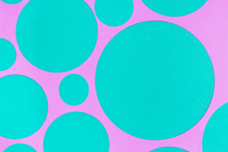 Photo gratuit fond vert avec des cercles de papier blanc