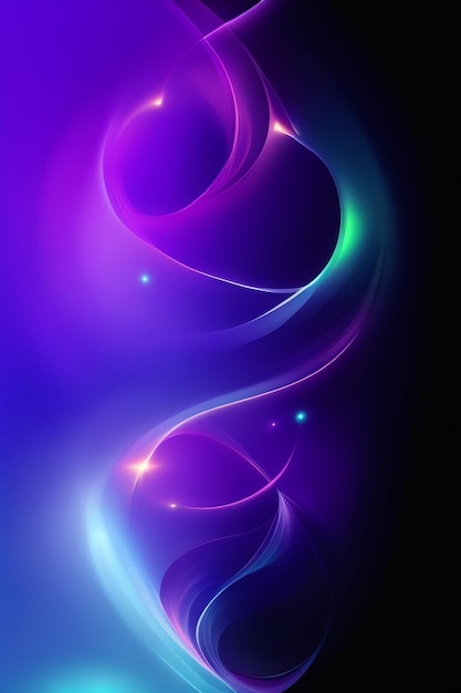 Fond violet et bleu avec un tourbillon de lumière et les mots "violet"