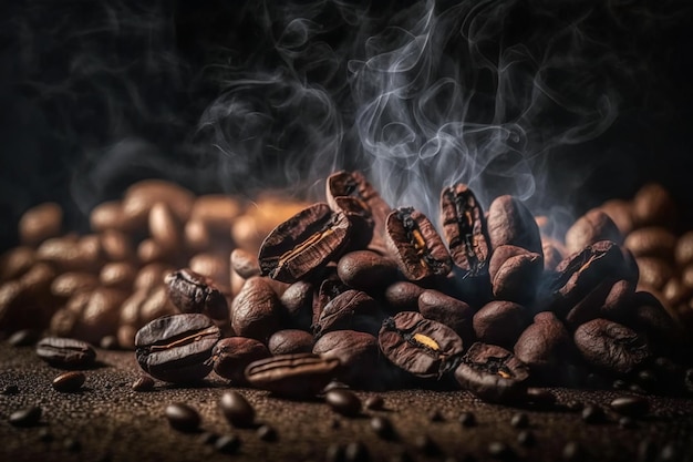 Fond de vue de dessus de grains de café