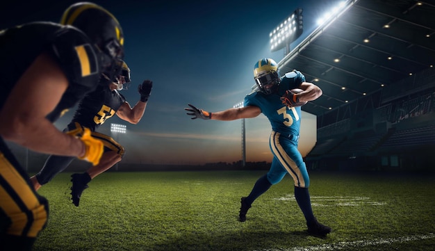 Football américain Joueur de football américain dans un stade de sport professionnel