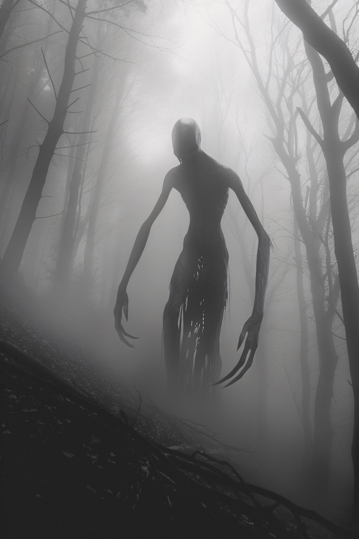 Photo gratuit forêt d'aokigahara de style sombre