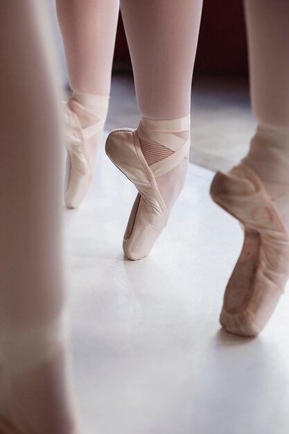 Formation de danseurs de ballet professionnels en chaussons de pointe