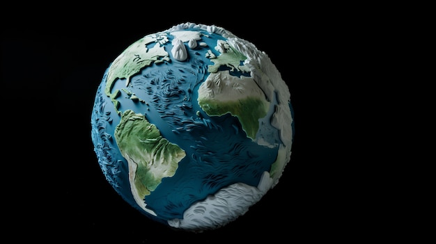 Photo gratuite forme de la planète terre en 3d