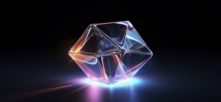 Photo gratuit des formes 3d brillantes avec des couleurs holographiques vives