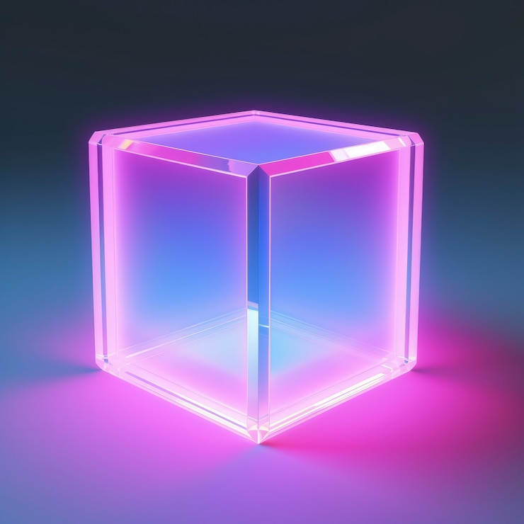 Photo gratuit des formes 3d brillantes avec des couleurs holographiques vives