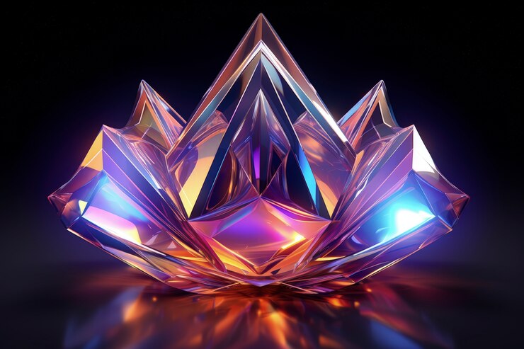 Photo gratuit des formes 3d brillantes avec des couleurs holographiques vives