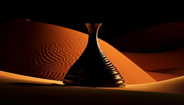 Formes de dunes de sable éclairées par le soleil dans l'Arabie aride générées par l'IA