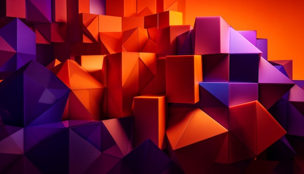 Les formes géométriques et les couleurs créent un chaos futuriste généré par l'IA