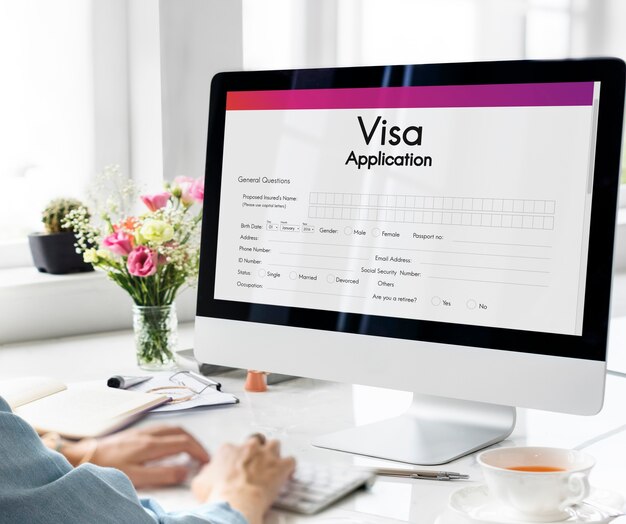 Formulaire de voyage de demande de visa Concept