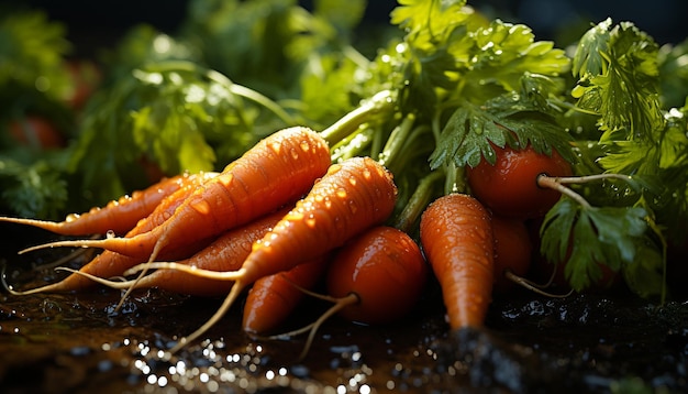 Photo gratuite fraîcheur des légumes biologiques alimentation saine salade gourmande nature générée par l'intelligence artificielle