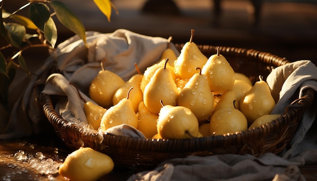 Photo gratuite fraîcheur et nature s'associent dans un repas gourmand de légumes bio générés par l'intelligence artificielle