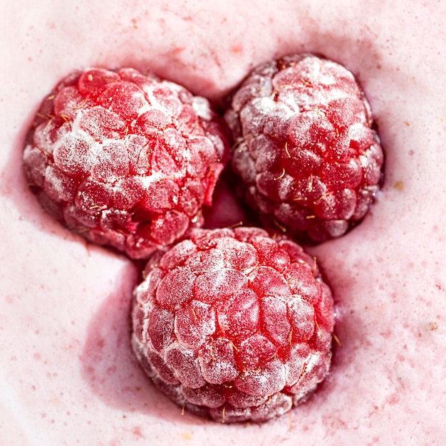 Framboise plate et milkshake