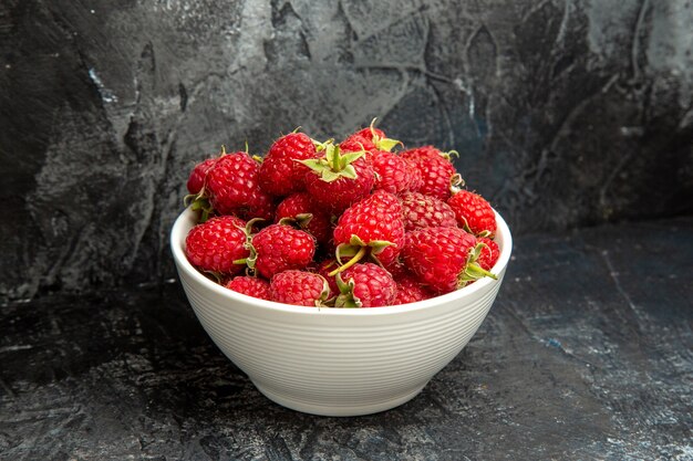 Framboises fraîches vue de face