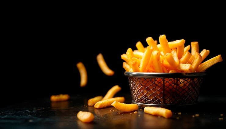 Photo gratuit des frites délicieuses en studio.