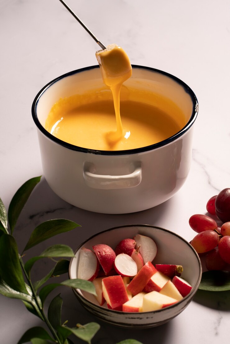 Photo gratuit fromage fondu délicieux et crémeux