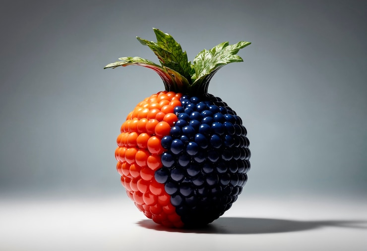 Photo gratuit des fruits surréalistes en studio