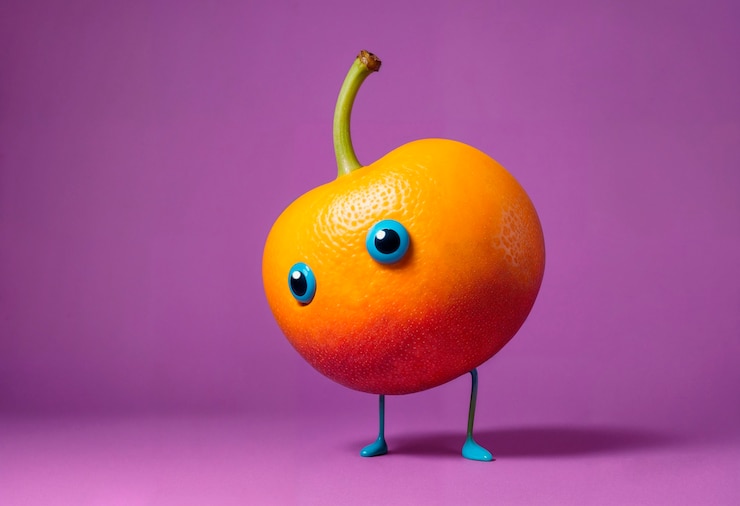 Photo gratuit des fruits surréalistes en studio