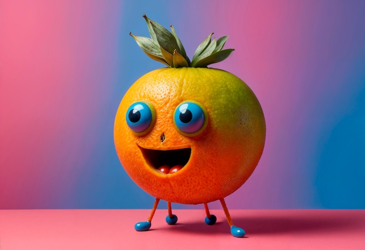 Photo gratuit des fruits surréalistes en studio