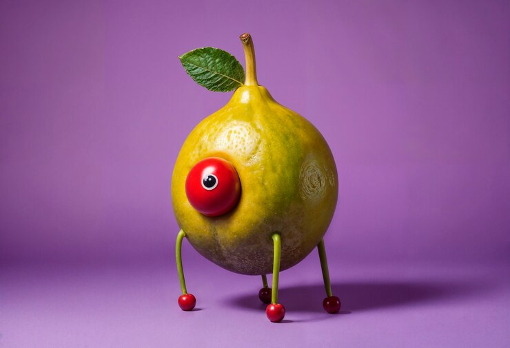 Photo gratuit des fruits surréalistes en studio