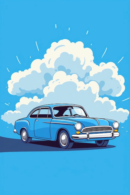 Photo gratuite fume de dessin animé avec voiture