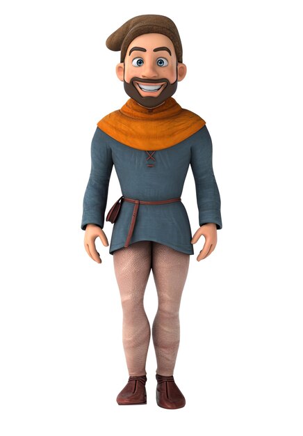 Fun 3D dessin animé homme médiéval avec alpha