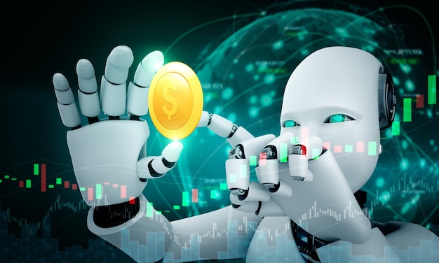 Future technologie financière contrôlée par un robot ia utilisant l'apprentissage automatique