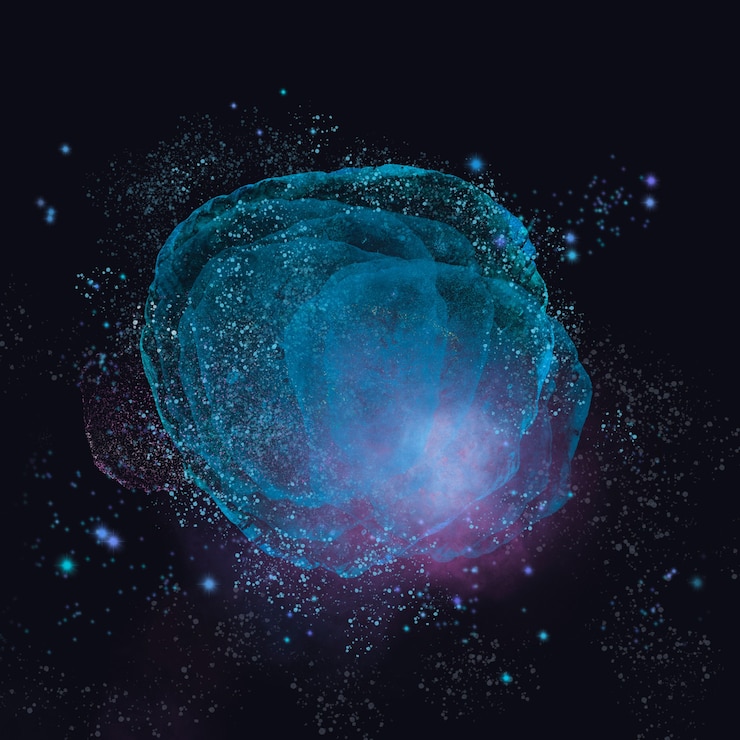 Photo gratuit galaxie esthétique en fond noir