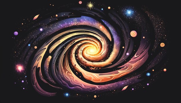 Galaxie spirale réaliste avec IA générative d'étoiles