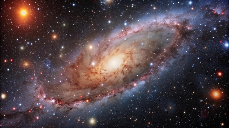 Photo gratuit une galaxie tourbillonnante avec des étoiles brillantes