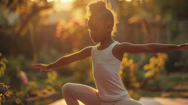 Photo gratuite un garçon noir qui pratique le yoga.