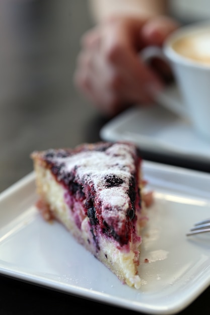 Gâteau au fromage aux fruits rouges sur une plaque