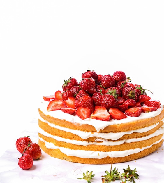 Photo gratuite gâteau aux fraises