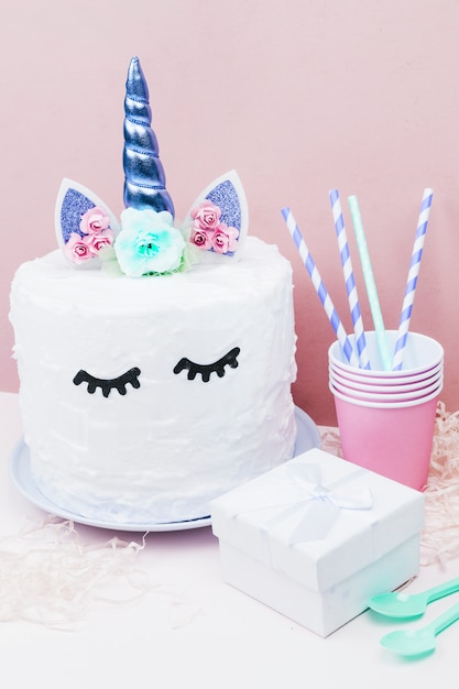 Gâteau D'anniversaire De Bébé Garçon, Image D'a Image stock