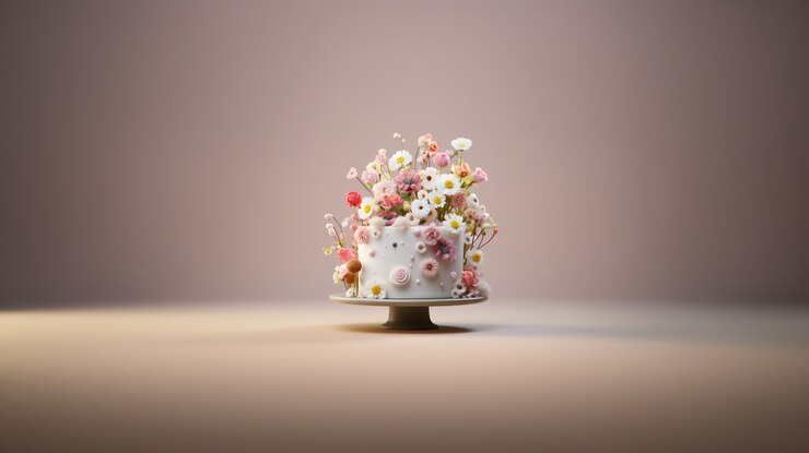 Photo gratuit un gâteau surchargé de fleurs