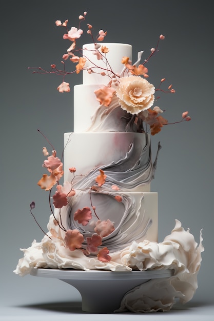 Photo gratuite un gâteau surchargé de fleurs